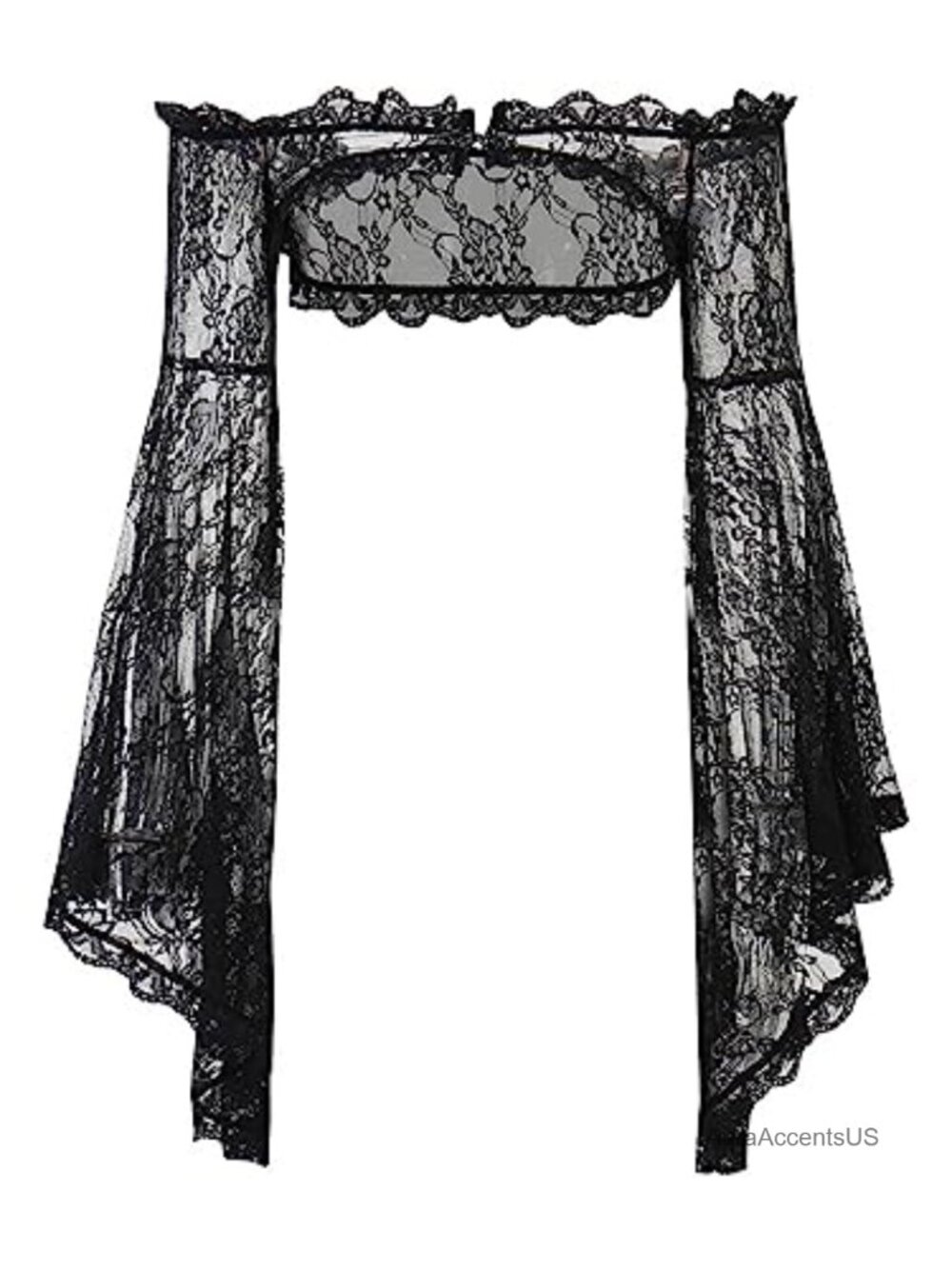 Gothic Lace Crop Top Long Sleeve Grunge Y2K Party Shrug
